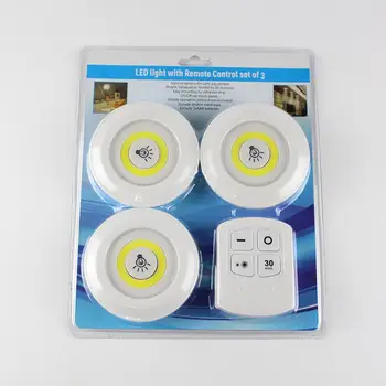 Palieskite Naktį, Šviesos, šviesos srautą galima reguliuoti Pagal Kabineto Šviesos Spinta, virtuvės Apšvietimo Lemputė Su Nuotolinio Valdymo 3pcs LED Lemputė Vaikų Kambarys