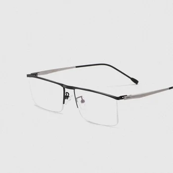 Plotis-135 Lydinio elastinga, vyrių trumparegystė akinių rėmeliai vyrų pusė ratlankio verslo vyrų Optinis recepto akiniai, akinių rėmeliai