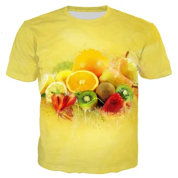 PLstar Kosmosas 2019 m. vasaros Naujo stiliaus Mados Mens t shirts Vaisių, Braškių / Kiwi 3D Spausdinimo Vyrų, Moterų, Atsitiktinis, Kietas marškinėliai