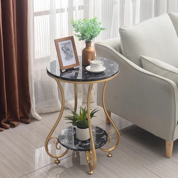 Prabangaus marmuro arbatos stalo paprastas gyvenamasis kambarys sofos kampe keli vieno dvigubo sluoksnio mažas apskritojo stalo kūrybos staliukas