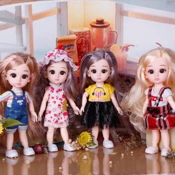 Princesė Plastikinės Lėlės Mielas Mergaičių Drabužių Maišą Apdailos Miniatiūrinių Lėlių Žaislas Vaikams Kalėdų Dovana