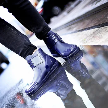 PVC vandeniui lietaus batai neperšlampami butas su bateliai vyrai lietaus unisex vandens guminiai batai botas sagtis