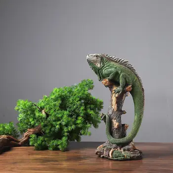 Rankomis Dažyti Dervos Džiunglių Chameleonas Skulptūra Driežas Statula Atogrąžų Roplių Gyvūnų Modelio, Namų Dekoro Amatų Ornamentu Priedai