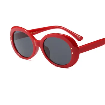 Retro akiniai nuo saulės moteris Ovalo prekės ženklas didelis rėmas vintage akiniai nuo saulės vyrams atspalvių moterų 2018 kniedės aišku raudona balta saulės akiniai