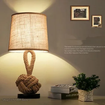 Retro stalas šviesos virvę meno naktiniai LED stalo lempa lempos miegamasis tyrimo biuro kavos namai baro apšvietimas lampara de mesa