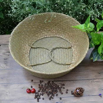 RetroFoldable Seagrass Skalbimo Pinti Dirbiniai Krepšelį Kabantys Vazonai Rotango Sodinamoji Austi Purvinas Krepšių Saugojimo Sode