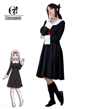 ROLECOS Anime Kaguya-sama Meilė yra Karo Cosplay Shinomiya Kaguya Fujiwara Chika Kostiumas JK mokyklines Uniformas Moterys ilgomis Rankovėmis