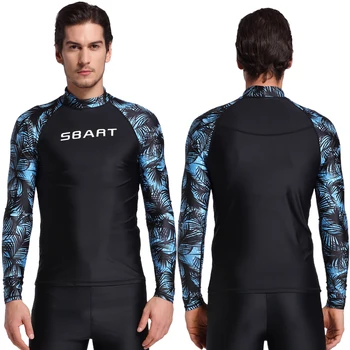 SBART 2017 ilgis rankovės apsaugos nuo saulės, Maudymosi kostiumai, vyriški striukė snorkeling, banglenčių, nardymo kostiumas vyrų maudymosi kostiumėlį padalinta medūzos wetsuit