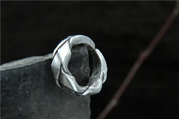 Sidabro papuošalai yra Rankų darbo sidabro Tailandas valdinga S925 uodega žiedas vyrams ir moterims pynimo maisto žiedas atkurti senovės būdai