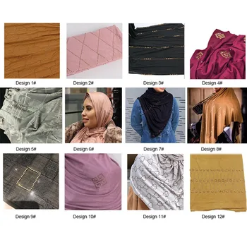 SMG sumaišykite dizaino ir spalvų 2020 Naujausias tampri, diamond jersey hijab šalikas su akmens moterų Nyderlandų Musulmonų Šalikai