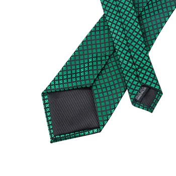 SN-1608 Hi-Tie Naujas Pledas Žalias Kaklaraištis Hanky rankogalių segtukai Mados Mens Aukštos Kokybės Šilko Žakardo Gravatas Mens Corbatas