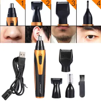 SPORTININKAS 4 In 1 USB Įkrovimo Vyrų Nosies, Ausų Šventykla Plaukų Žoliapjovės Elektrinės Barzda Antakių Plaukų Clipper Skutimosi Rinkiniai, Plaukų Šalinimas