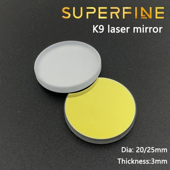 Superfine Dia 20mm 25mm K9 stiklo CO2 lazeriu atspindys, veidrodis su aukso danga, lazerinis graviravimas pjovimo Staklės