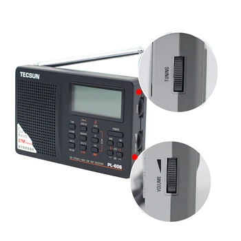 Tecsun PL-606 Skaitmeninis PLL FM Stereo /LW/SW/MW DSP Imtuvas Lengvas Įkrovimo Vyresnio amžiaus/Studentas