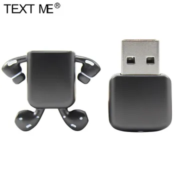 TEKSTAS MAN Metalo Pendrive USB 2.0 Flash Drive 4GB 8GB 16GB 32GB 64GB Naujas Metalo USB Flash Drive, Aukso, Juoda Geltona