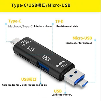 Tipas-c 3.1 HUB Penkių-in-one Tipo-c USB Vyrų /Moterų OTG TF Micro Daugiafunkcių Kortelių Skaitytuvas Mobiliųjų Telefonų, Nešiojamąjį KOMPIUTERĮ