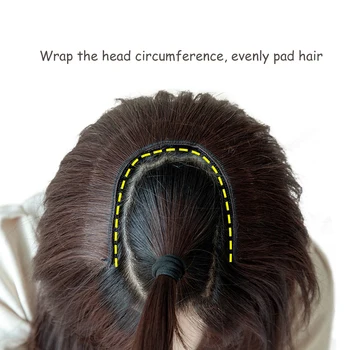 Trumpas Tiesiai U-formos Perukas Naudojamas Moterų Plaukų Su Natūralių juodų Plaukų Gabalus, Ilgalaikio Plaukų Pratęsimo Sintetinis perukas