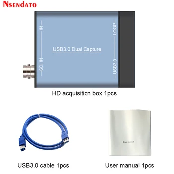USB3.0 60FPS DUAL SDI HD Vaizdo Įraše Užfiksuoti SDI HD USB 3.0-2.0, HD Vaizdo Įrašymo Dėžutės Raktą Žaidimas Live Transliacijos Transliacijos