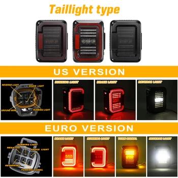 Už 07-18 Jeep Wrangler LED galinius Žibintus Galiniai Stabdžiai Atbulinės Lempos Sachara, Laisvės Rubicon 2007 - 2016 LED Stabdžio Užpakaliniai Žibintai