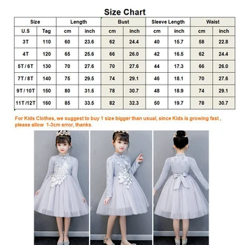 Vaikai Povas Siuvinėjimo Cheongsam Suknelės Kinų Naujųjų Metų Kalėdų Šventė Kostiumai Elegantiškas Tiulio Suknelė 3-12T Princesė Suknelė
