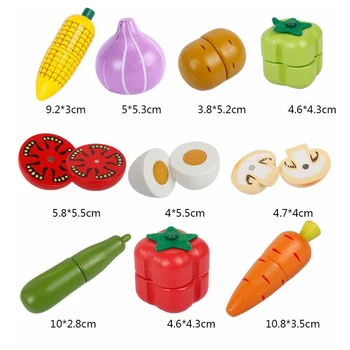Vaikams, Žaislai, Mediniai Virtuvės Žaislai, Pjovimo Vaisius, Daržoves Miniatiūrinės Maisto Ikimokyklinio Amžiaus Kūdikių Ankstyvojo Švietimo Žaislai Vaikams Dovanų