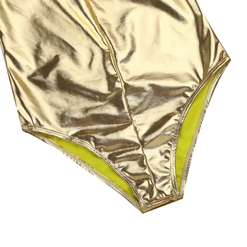 Vaikų Mergaičių Gimnastikos Leotard maudymosi kostiumėlį Šokių Rankovių Blizgus Lakinės Odos Dancewear Gimnastikos Šokių Leotard Boodysuit