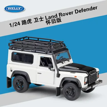 Welly 1:24 Land Rover Defender balta lydinio automobilio modelį Diecasts & Žaislas Transporto priemonių, Rinkti dovanas Ne nuotolinio valdymo tipas transporto žaislas