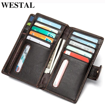 WESTAL vyriškos piniginės mados aukštos kokybės vyriška culth maišelį rankinėje telefoną, kredito kortelės turėtojas populiarus slim sagtis pinigų maišas, 8593