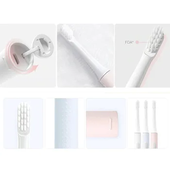 Xiaomi mijia T100 Sonic Elektros dantų šepetėlį Suaugusiųjų Vandeniui Ultragarsinis automatinio dantų šepetėlį USB Įkrovimo 5