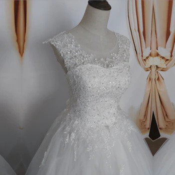 ZJ9128 2019 2020 naujo stiliaus mados Balto Dramblio kaulo Vestuvių Suknelės brides plius dydis maxi oficialų brangioji su nėrinių kraštu