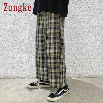 Zongke Atsitiktinis Pledas Kelnės Vyrams, Drabužiai Poilsiu Japonijos Streetwear Darbo Kelnės Hip-Hop Tracksuit Sweatpants M-3XL 2021
