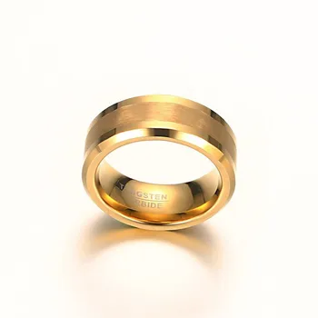 ZORCVENS Aukso spalvos Volframo Žiedai Vyrams Papuošalai 8MM Vyrų Vestuviniai Žiedai