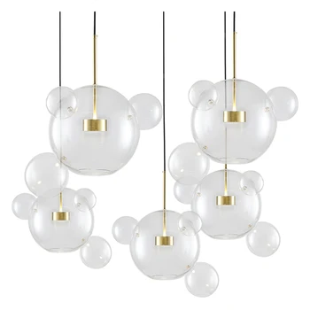 Šiuolaikinės pelės LED burbulų, kamuolį sieniniai šviestuvai stiklo Blizgesio luminaria aišku, kabo šviesos gyvenamasis kambarys miegamasis restoranas