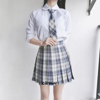 [Švelnus Peilis] Mergina Japonijos Vasaros Aukšto Juosmens Plisuotos Pledas Sijonai Moterims Suknelė JK Mokyklos Vienodos Studentų Šluostės