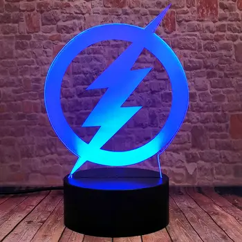 Šviesos 3D Iliuzija LED naktinė lempa 7 Spalvų Keitimas Miega Lempos logotipas Modelis Flash Figruas Žaislai