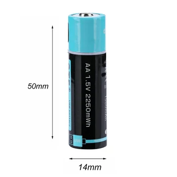 1,5 V USB AA li-ion Baterija 2550mwh 1500mah talpa li-polimero USB įkraunama ličio baterija usb USB kabelis