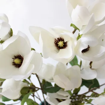 1 gabalas vienu filialu 7 vadovai magnolija augalai, dirbtinės gėlės, dirbtinių gėlių namuose draugais šalies vestuvių sodo dekoracijos