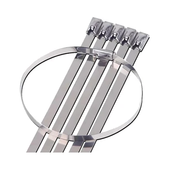 100vnt Nerūdijančio plieno metalo Kabelinių Ryšių kaklaraištis Zip Wrap Išmetamųjų dujų Šilumą Dirželiai Įvadinis vamzdis 4.6 mm, plotis 100-700 mm 304 Medžiaga