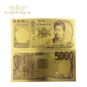10vnt Naujas Dizainas Spalva Japonija Banknotų 10,000 Jenos Banknotų 99.9% Auksą, Padengtą Netikrą Popierinių Pinigų Kolekcija