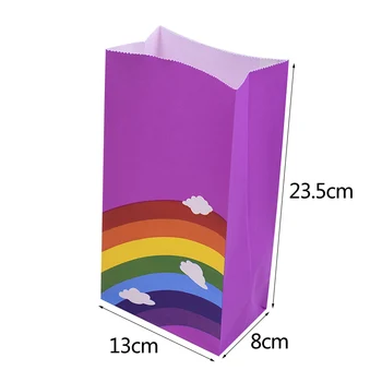 10vnt Rainbow Modelis Kraftpopieris Krepšiai Atidarykite Viršų Popieriniai Maišeliai Vestuvių Naudai Gimtadienio Dovanų Pakavimo, Vyniojimo Tiekia Maisto Krepšiai