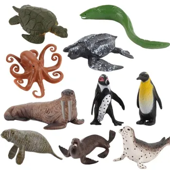 10vnt/set Modeliavimas Mini Jūrų Gyvybės Modeliai Žaislas Mielas Jūrų Gyvūnų Imitavimo Modeliai Ornamentu Vaikų Modelių Kolekcija Dovana