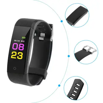 115Plus Smart Watch Vyrų, Moterų Širdies ritmo Monitorius Kraujo Spaudimas Fitness Tracker 0.96 colių Smartwatch Sporto Žiūrėti 
