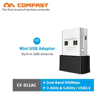 2.4 G/5 ghz Dual band 1300Mbps Gigabit ethernet USB Mini Nešiojami Neribotą Imtuvas CF-812AC USB WiFi Adapteris, Skirtas PC/Desktop/Laptop/Mac Os
