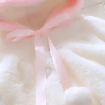 2018 M. Rudens Žiemos Korėjos Versija Baby Kūdikių Mergaičių Kailio Sutirštės Šilta Kailio Apsiaustą, Striukę Mielas Storas Drabužių Su Skrybėlę