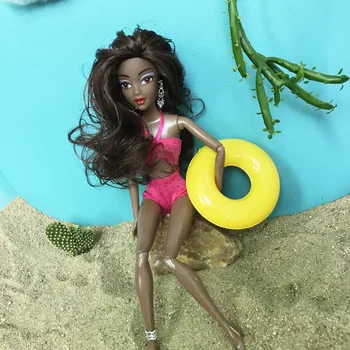2019 NAUJAS 31cm mergina Kūdikių Lėlės bikini mergaitė lėlė Mergaitėms, vonia Gimtadienio Kilnojamojo Jungtinio Afrikos Lėlės Žaislas Juoda Lėlė princesė
