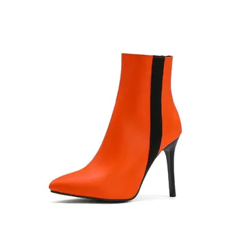 2020 m. žiemą, rudenį, oranžinė, tamsiai mėlynos moterų adatos (stiletai) bateliai super plonas aukštos heelse sexy moters batai plius dydis 35-48