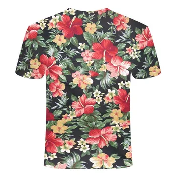 2020 metų Vasaros Vyrų Rožių Gėlių 3D Spausdinimo T-shirt Mados Vasaros trumpomis Rankovėmis vyriški Laisvalaikio Patogus 3DT Marškinėliai