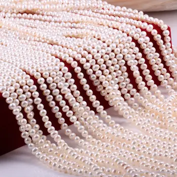 2020 Natūralių Gėlavandenių Perlų Balta, Beveik Apvalios Formos Rutuliukai Padaryti Papuošalai Apyrankės Karoliai Klasikinis Dovana Priedai