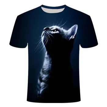 2020 naujas 3D spausdinimo marškinėliai atsitiktinis mielas kačiukas katė juokinga top marškinėliai trumpomis rankovėmis vasaros drabužių