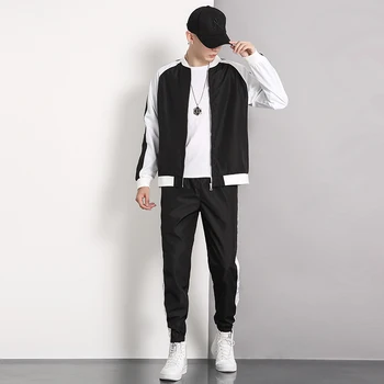 2020 Naujas Harajuku Hip-Hop Hoodies Megztiniai Vyrams (Puloveris 2 VNT Hoodies Ir Pants Mens Streetwear Tracksuit